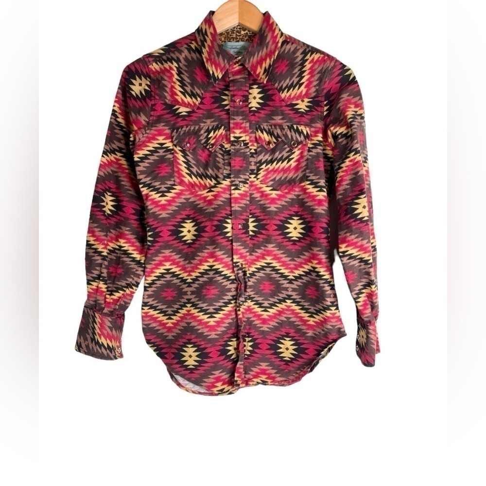 Tasha Polizzi Women Western Aztec Print Shirt Size Small Flawed